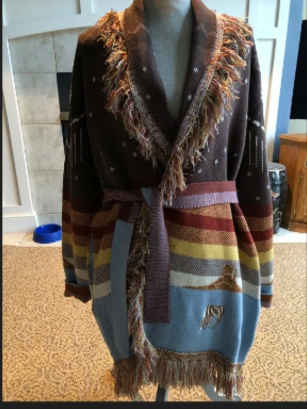 Idyllwind Brown Multicolor Fringe Shawl Cardigan